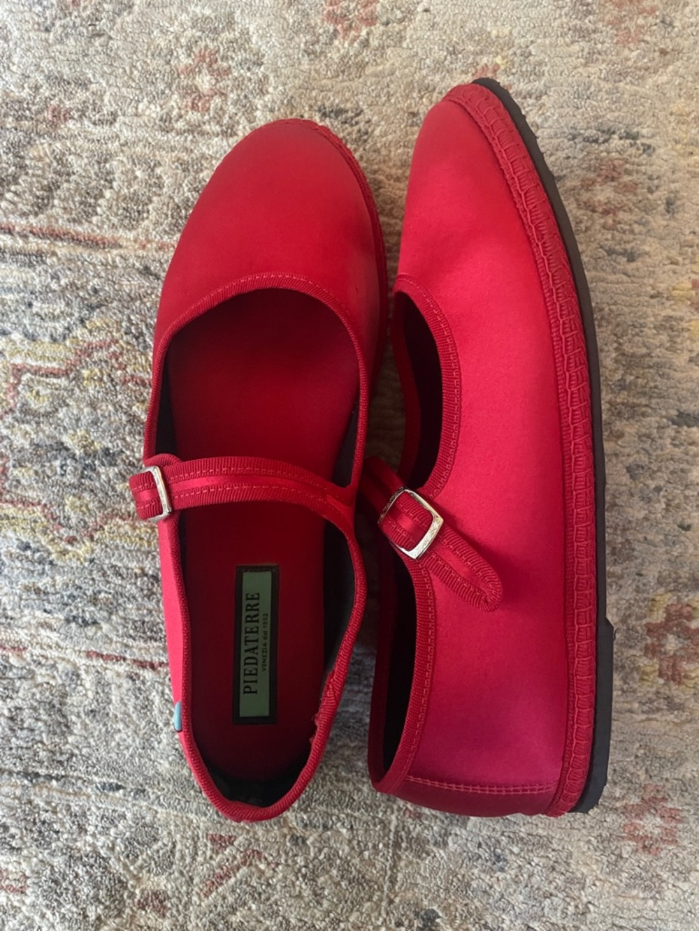 Piedaterre Red Mary Jane Flats